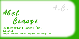 abel csaszi business card